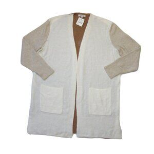 NWT Madewell Kent Colorblock Cardigan in Heather Timber Open Front Sweater S $98